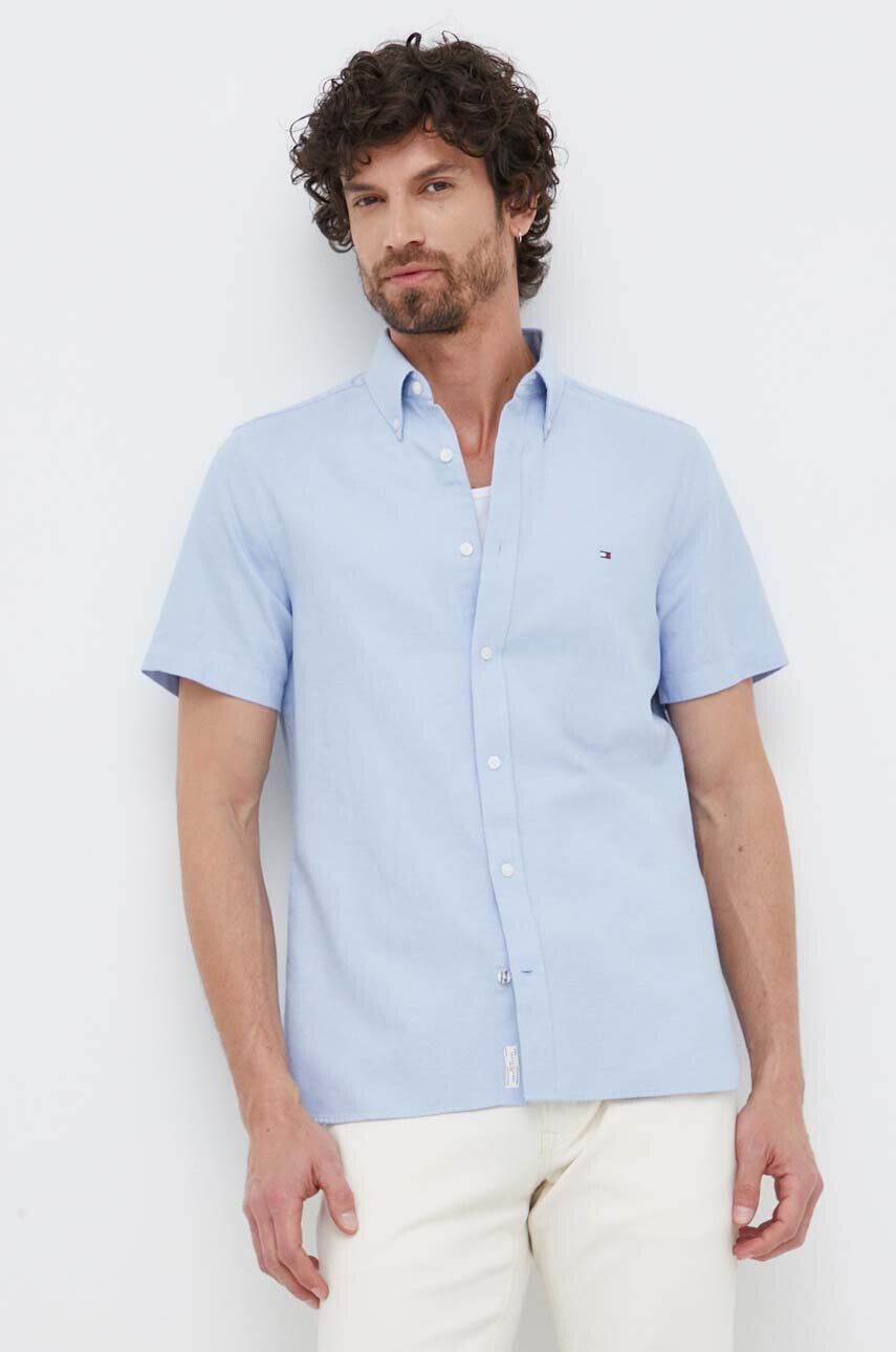 Tommy Hilfiger Lněná košile regular s límečkem button-down - Pepit.cz