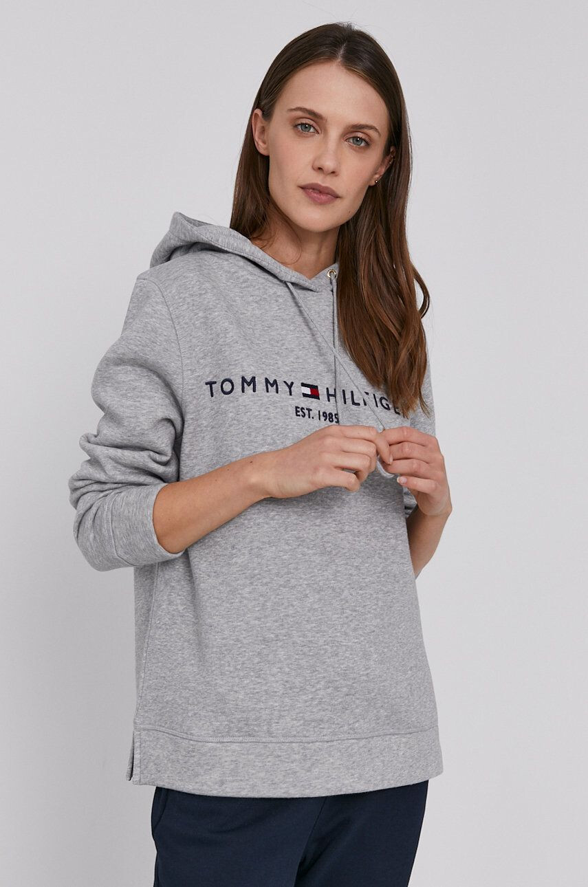 Tommy Hilfiger Mikina dámská šedá barva s aplikací - Pepit.cz