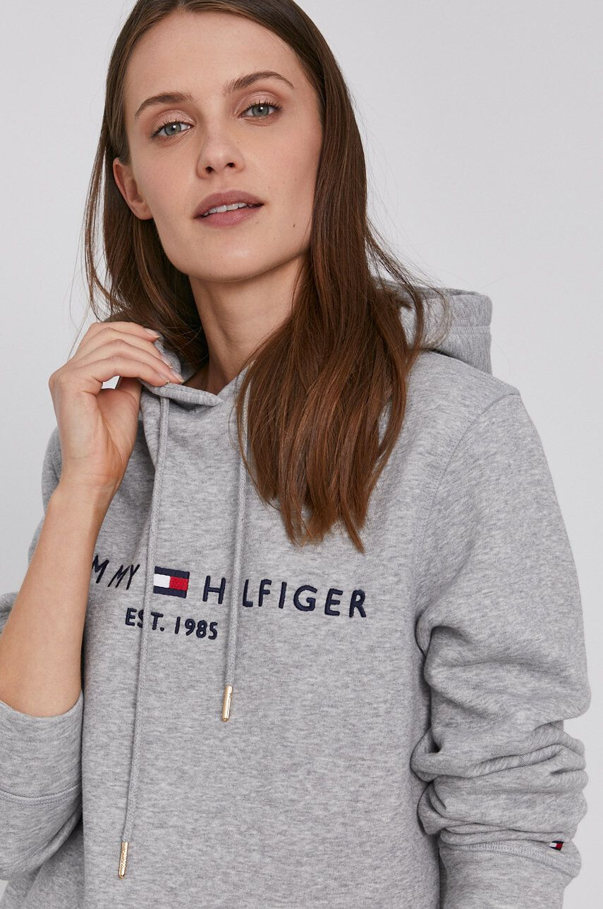 Tommy Hilfiger Mikina dámská šedá barva s aplikací - Pepit.cz