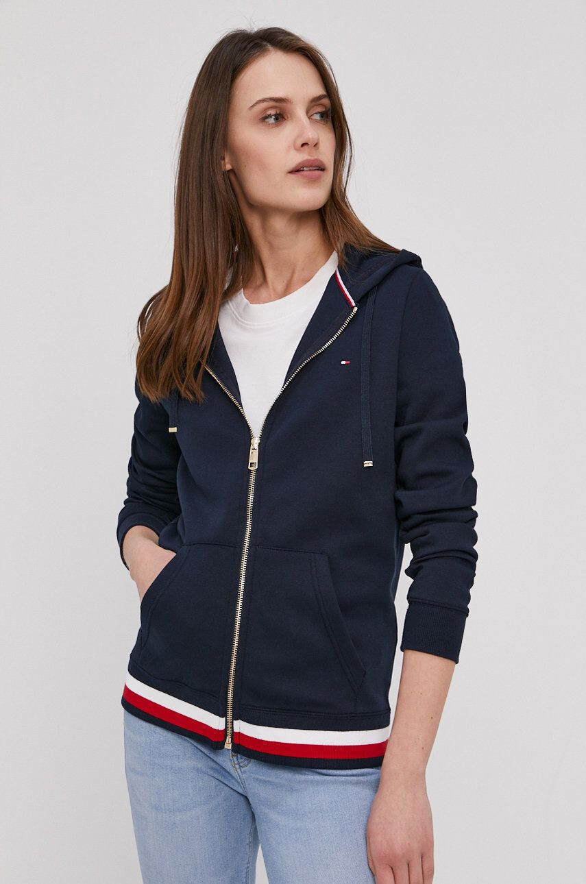 Tommy Hilfiger Mikina dámská tmavomodrá barva hladká - Pepit.cz