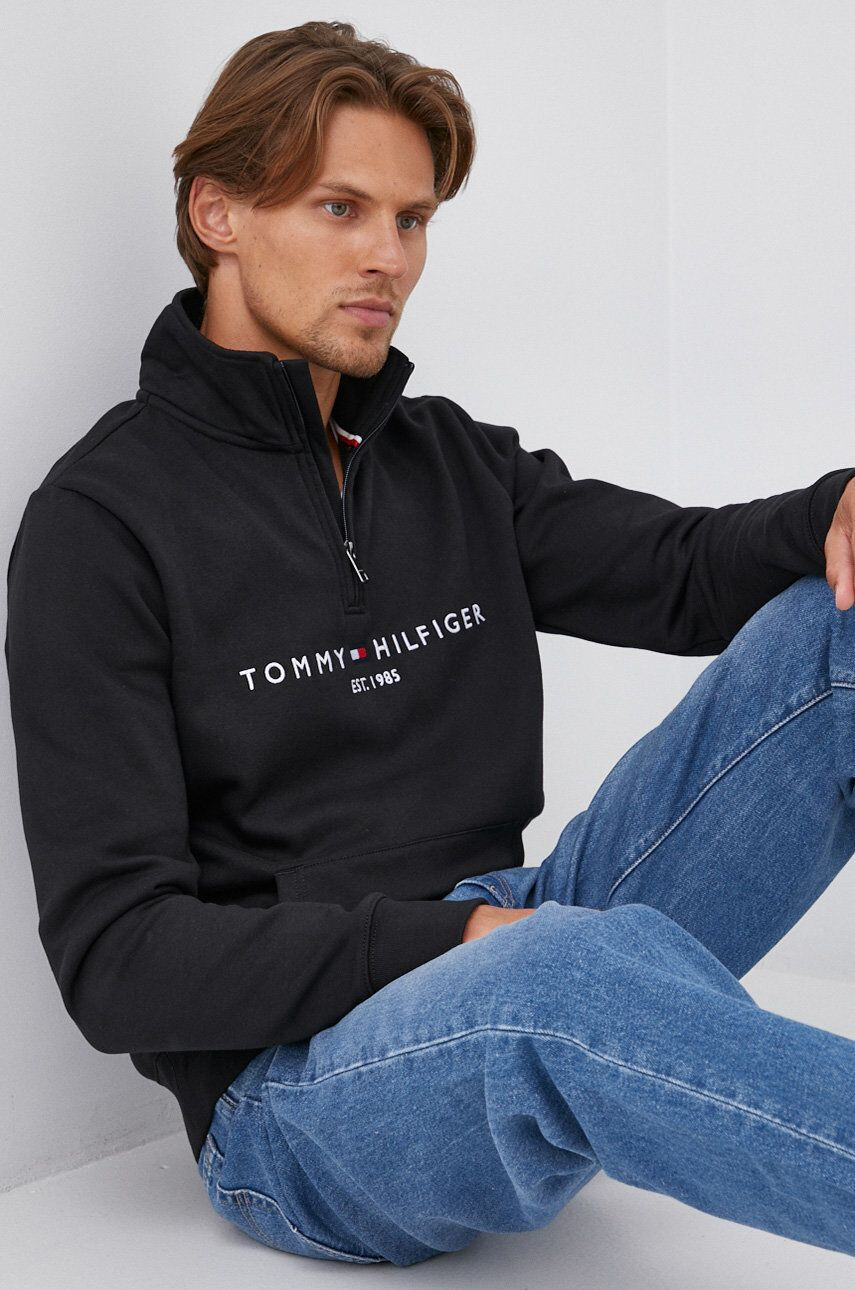 Tommy Hilfiger Mikina pánská černá barva hladká - Pepit.cz