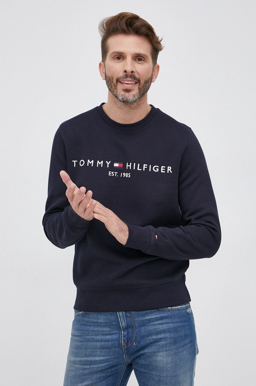 Tommy Hilfiger Mikina pánská tmavomodrá barva s aplikací - Pepit.cz