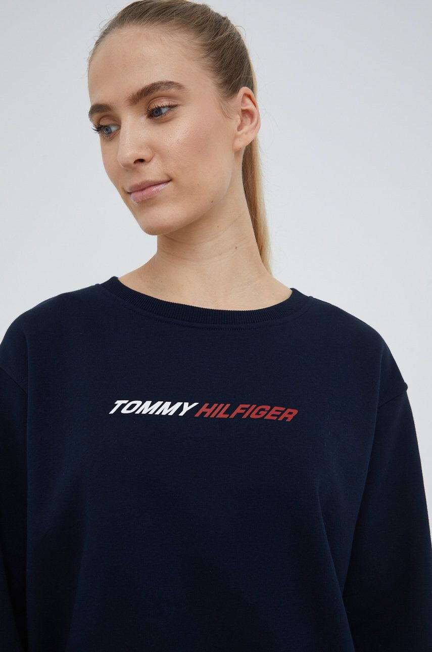 Tommy Hilfiger Mikina dámská tmavomodrá barva s potiskem - Pepit.cz