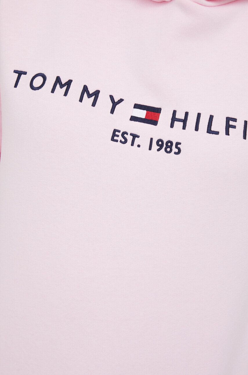 Tommy Hilfiger Mikina dámská růžová barva s kapucí s aplikací - Pepit.cz