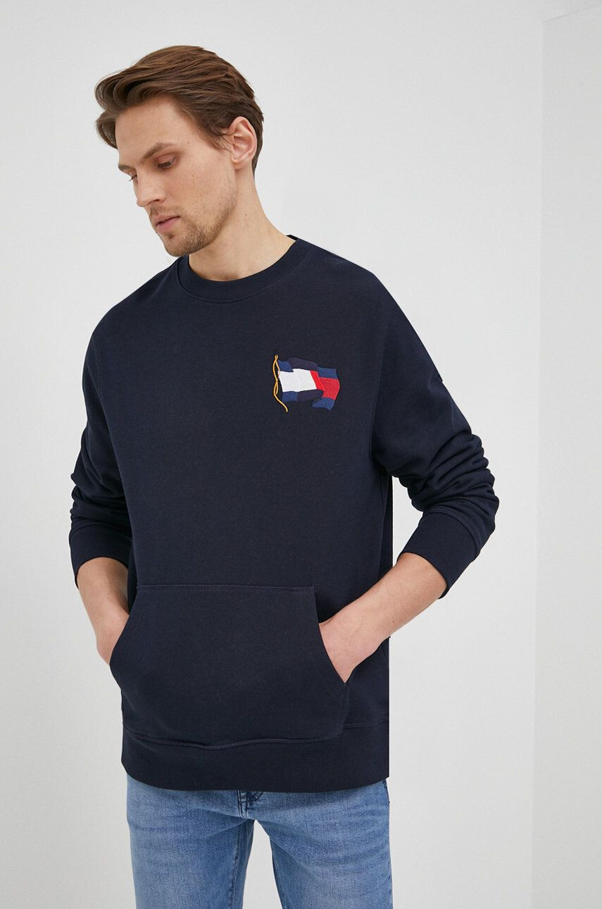 Tommy Hilfiger Mikina pánská tmavomodrá barva s aplikací - Pepit.cz