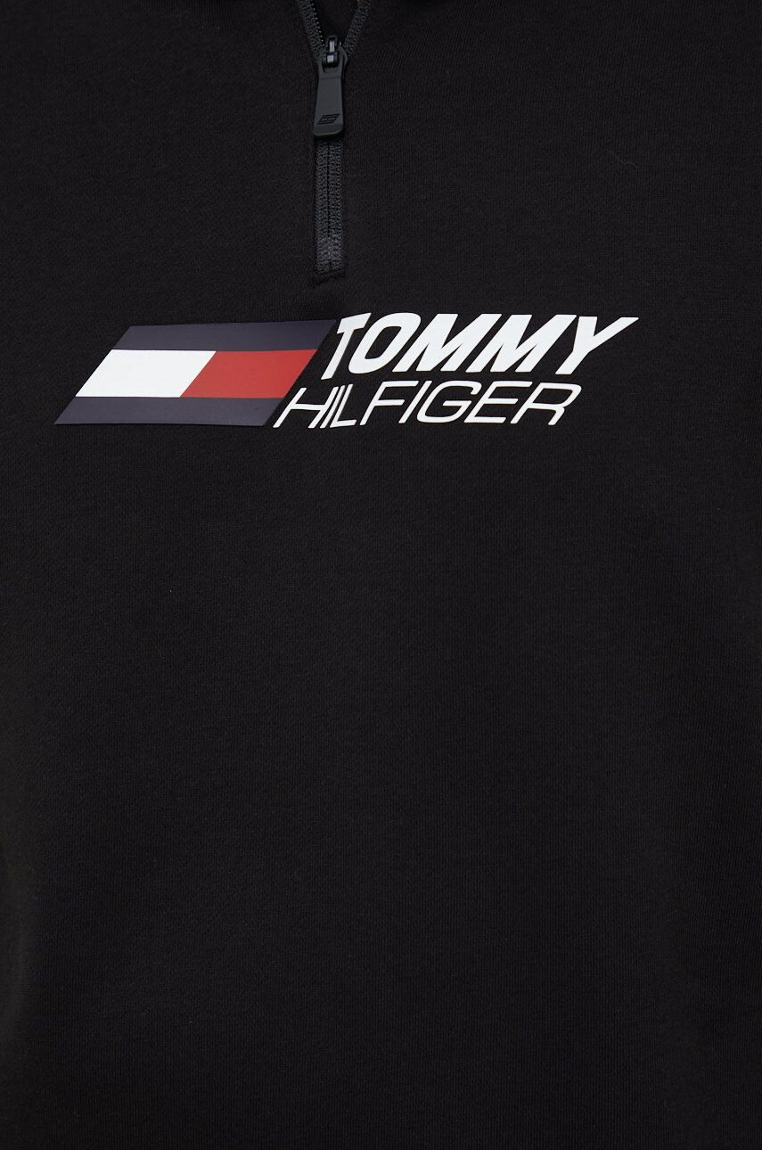 Tommy Hilfiger Mikina pánská černá barva s potiskem - Pepit.cz