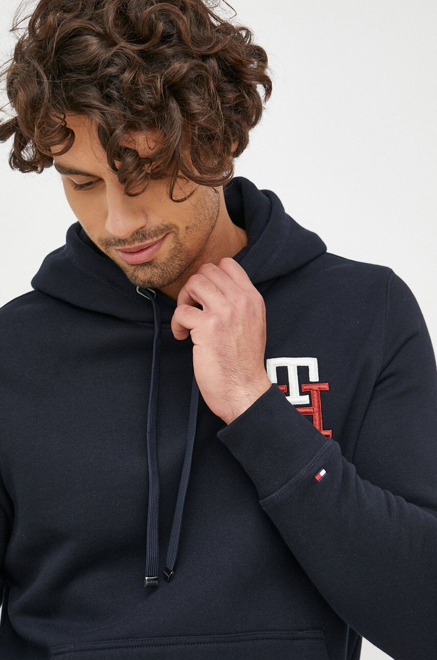 Tommy Hilfiger Mikina pánská tmavomodrá barva s aplikací - Pepit.cz