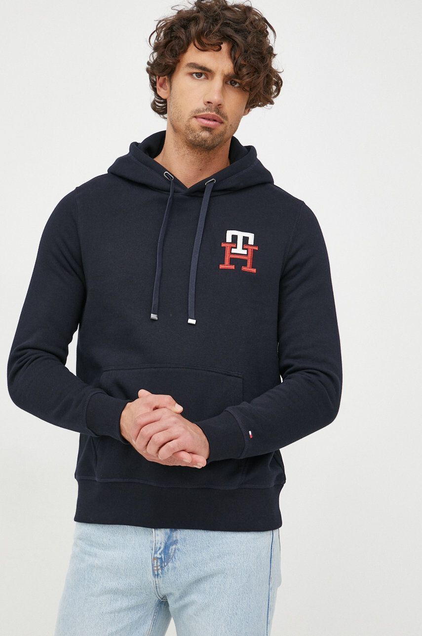 Tommy Hilfiger Mikina pánská tmavomodrá barva s aplikací - Pepit.cz