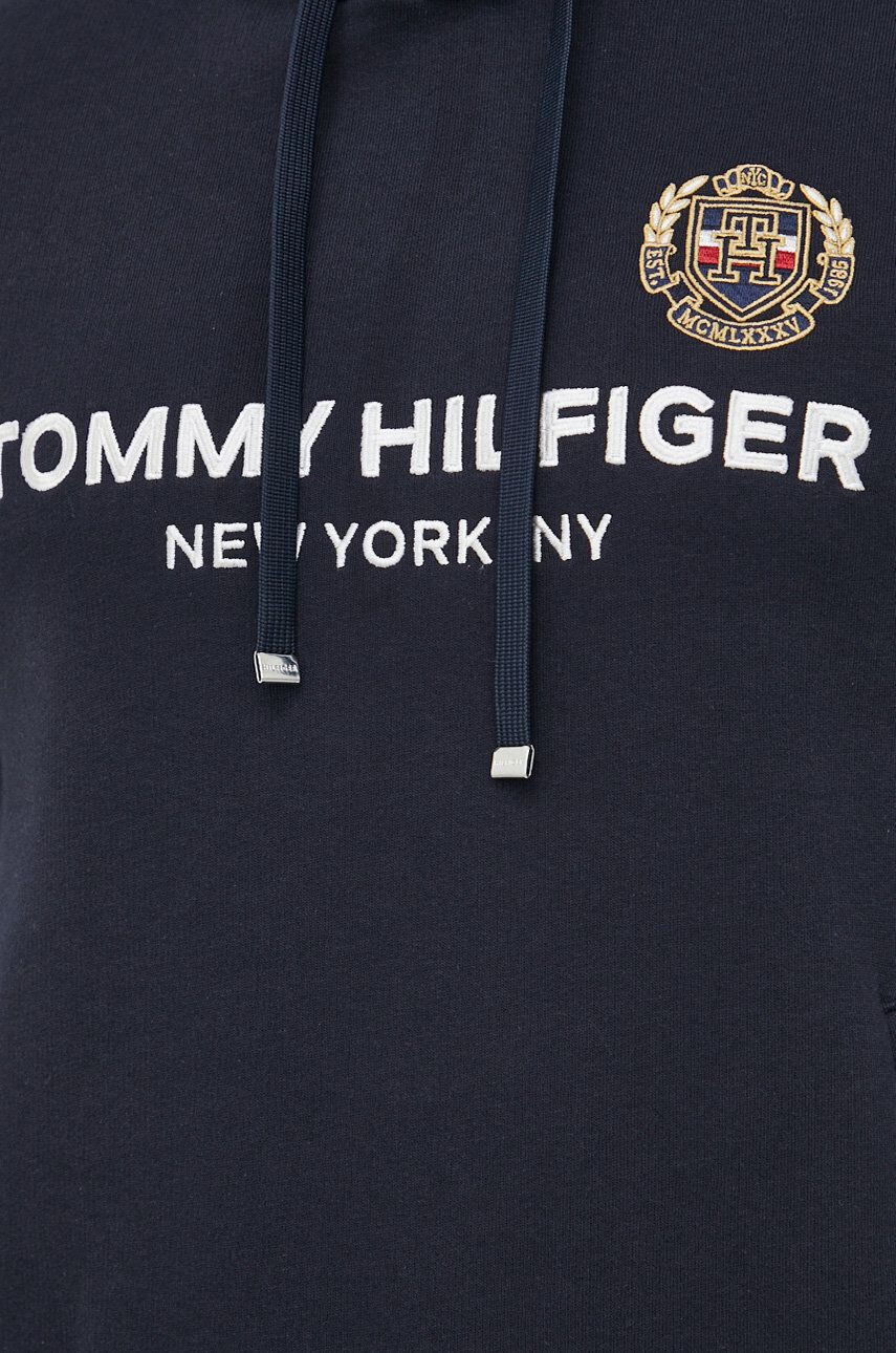 Tommy Hilfiger Mikina pánská tmavomodrá barva s kapucí s aplikací - Pepit.cz