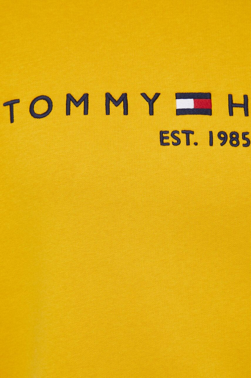 Tommy Hilfiger Mikina dámská žlutá barva s kapucí s aplikací - Pepit.cz