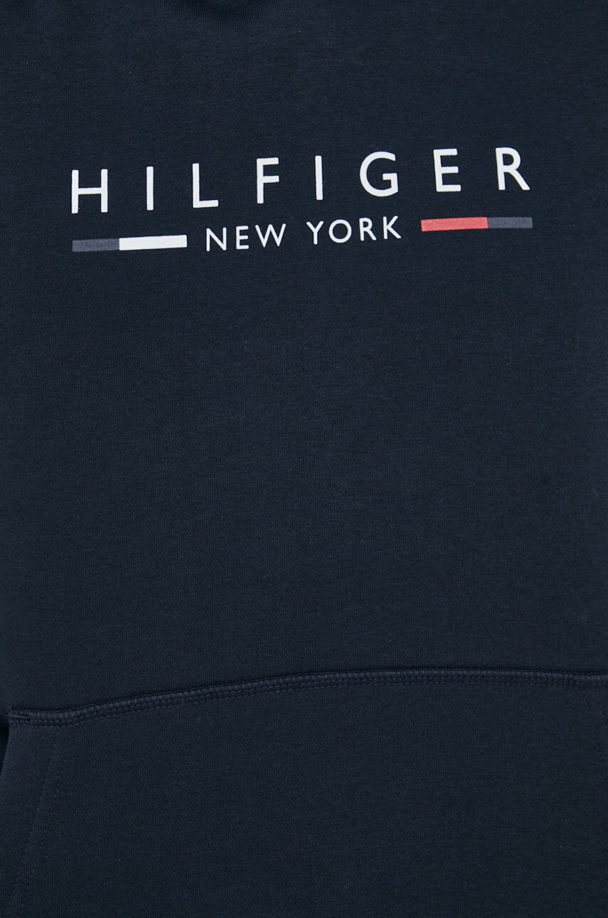 Tommy Hilfiger Mikina pánská tmavomodrá barva s kapucí s potiskem - Pepit.cz