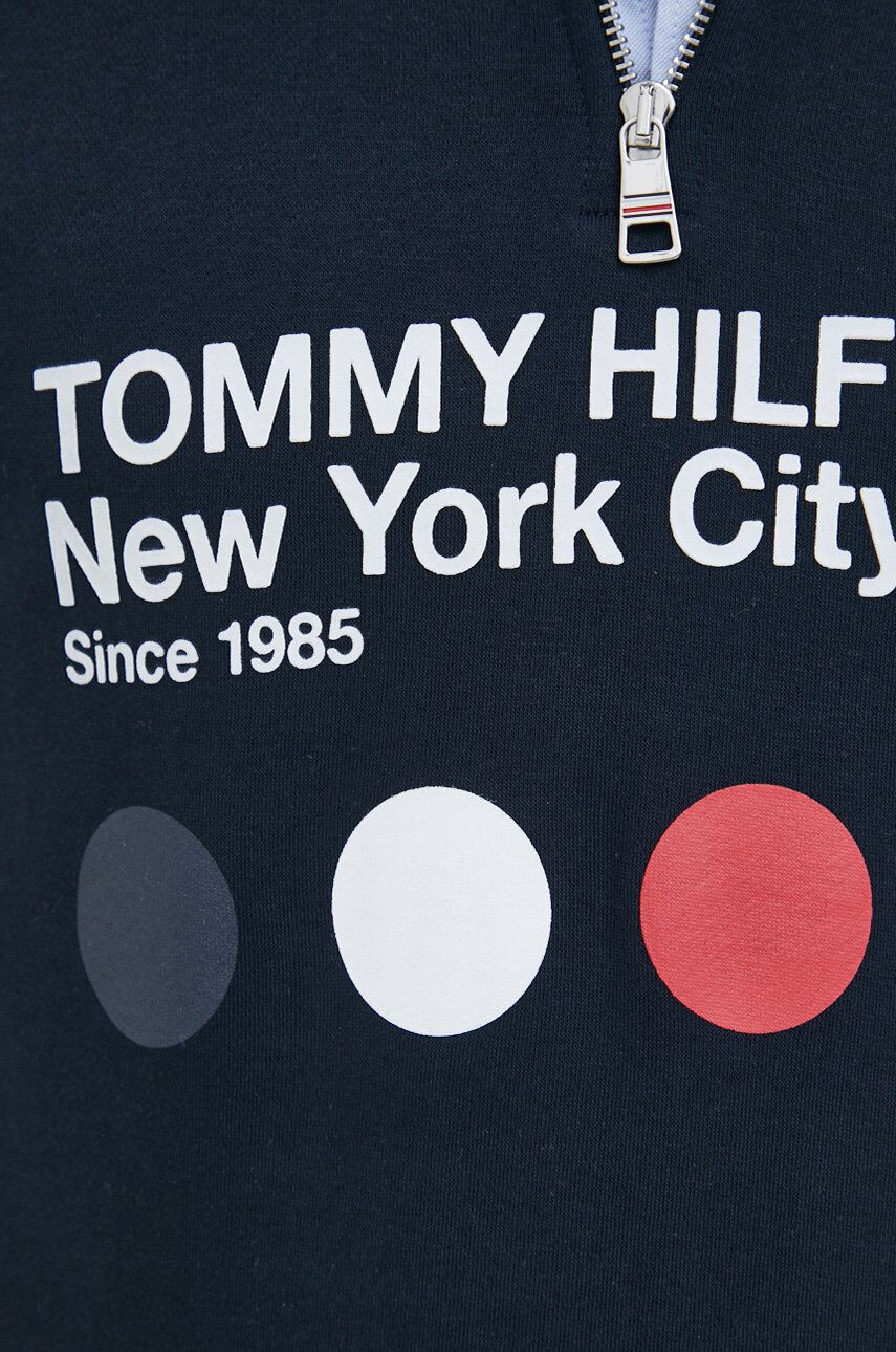 Tommy Hilfiger Mikina dámská červená barva s potiskem - Pepit.cz