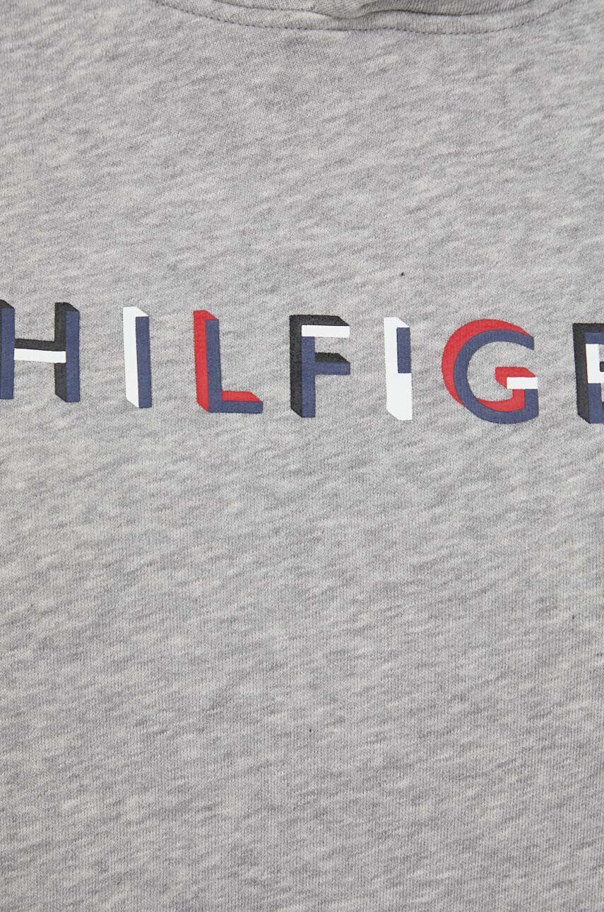 Tommy Hilfiger Mikina pánská šedá barva s kapucí vzorovaná - Pepit.cz