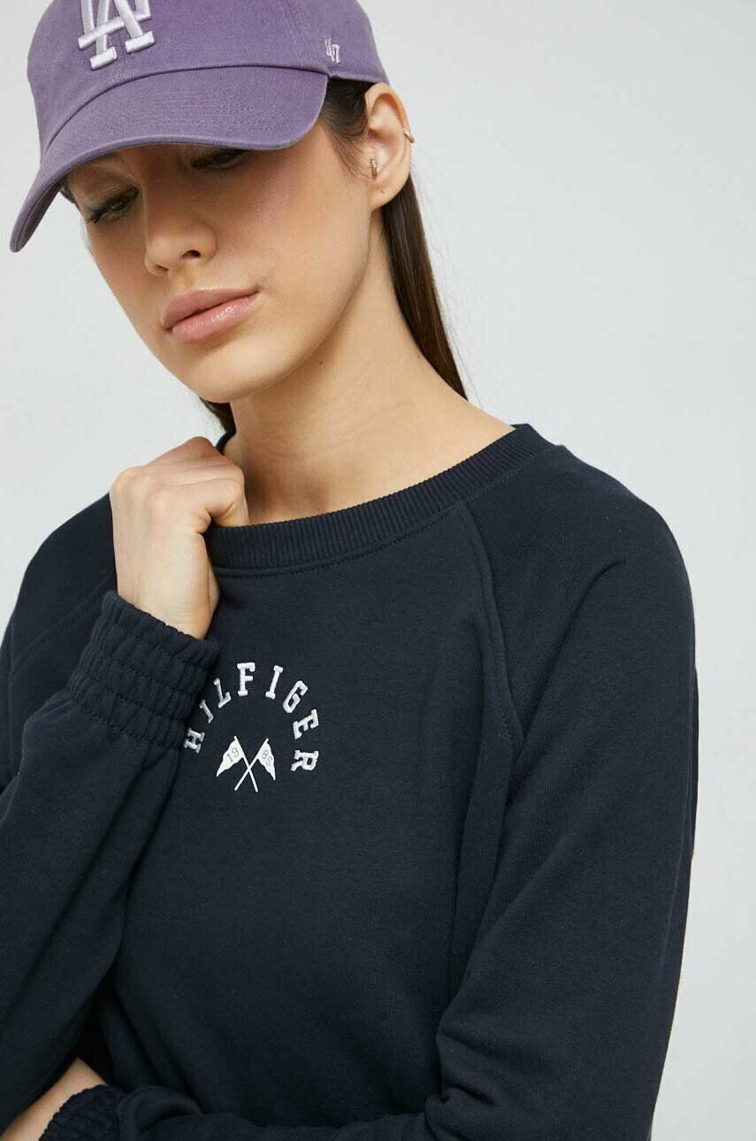 Tommy Hilfiger Mikina dámská tmavomodrá barva s aplikací - Pepit.cz