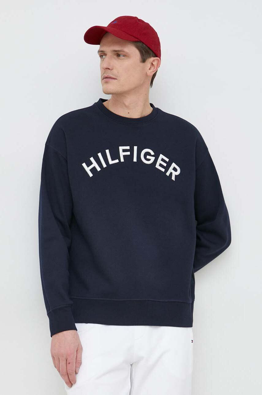 Tommy Hilfiger Mikina pánská tmavomodrá barva s aplikací - Pepit.cz