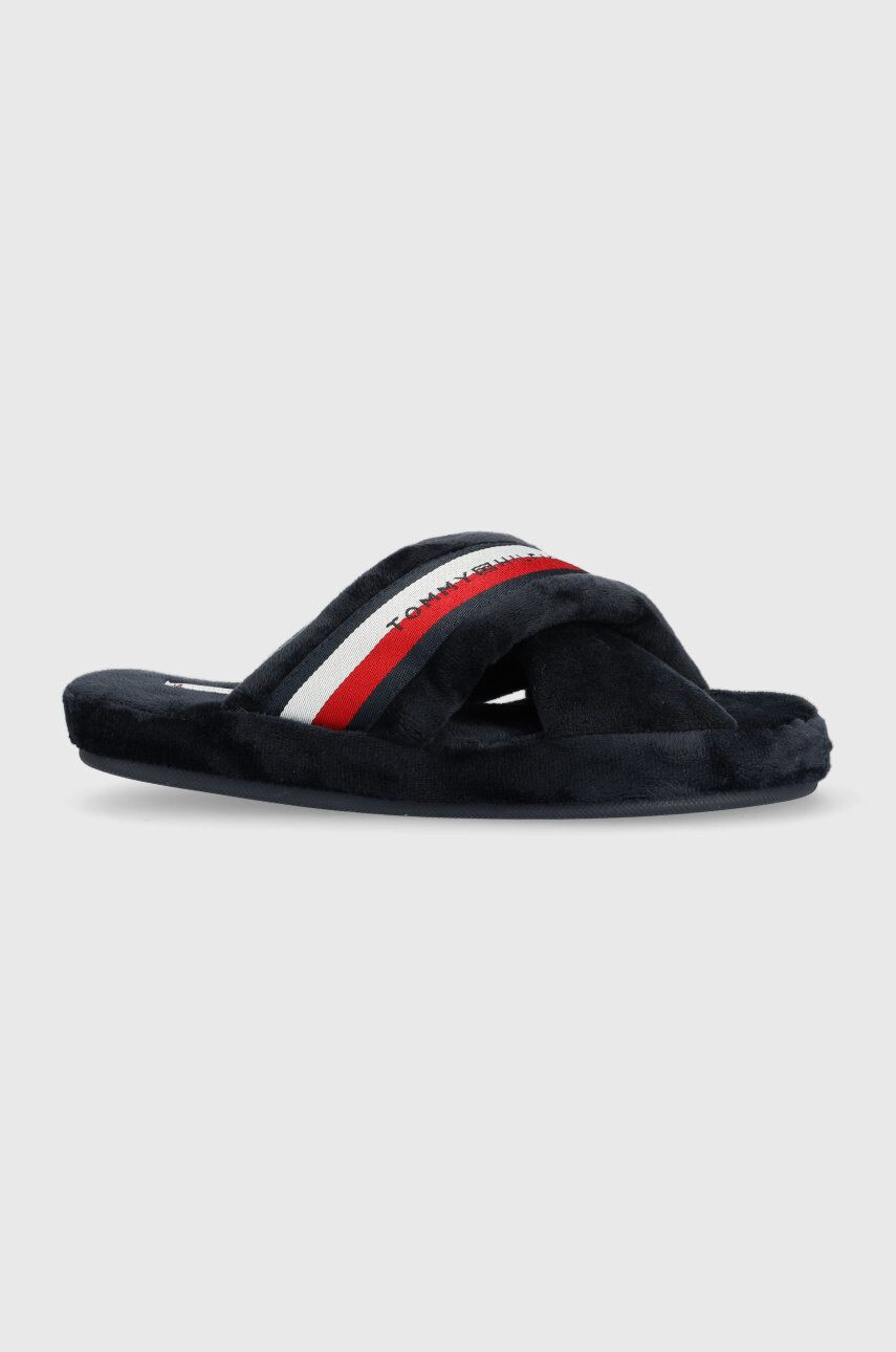 Tommy Hilfiger Pantofle Comfy Home Slippers With Straps tmavomodrá barva - Pepit.cz