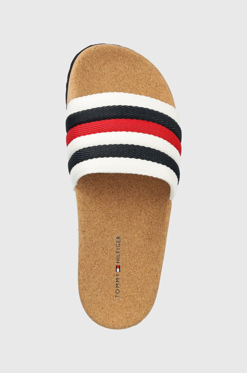 Tommy Hilfiger Pantofle CORPORATE CORK POOL SLIDE pánské bílá barva FM0FM04466 - Pepit.cz