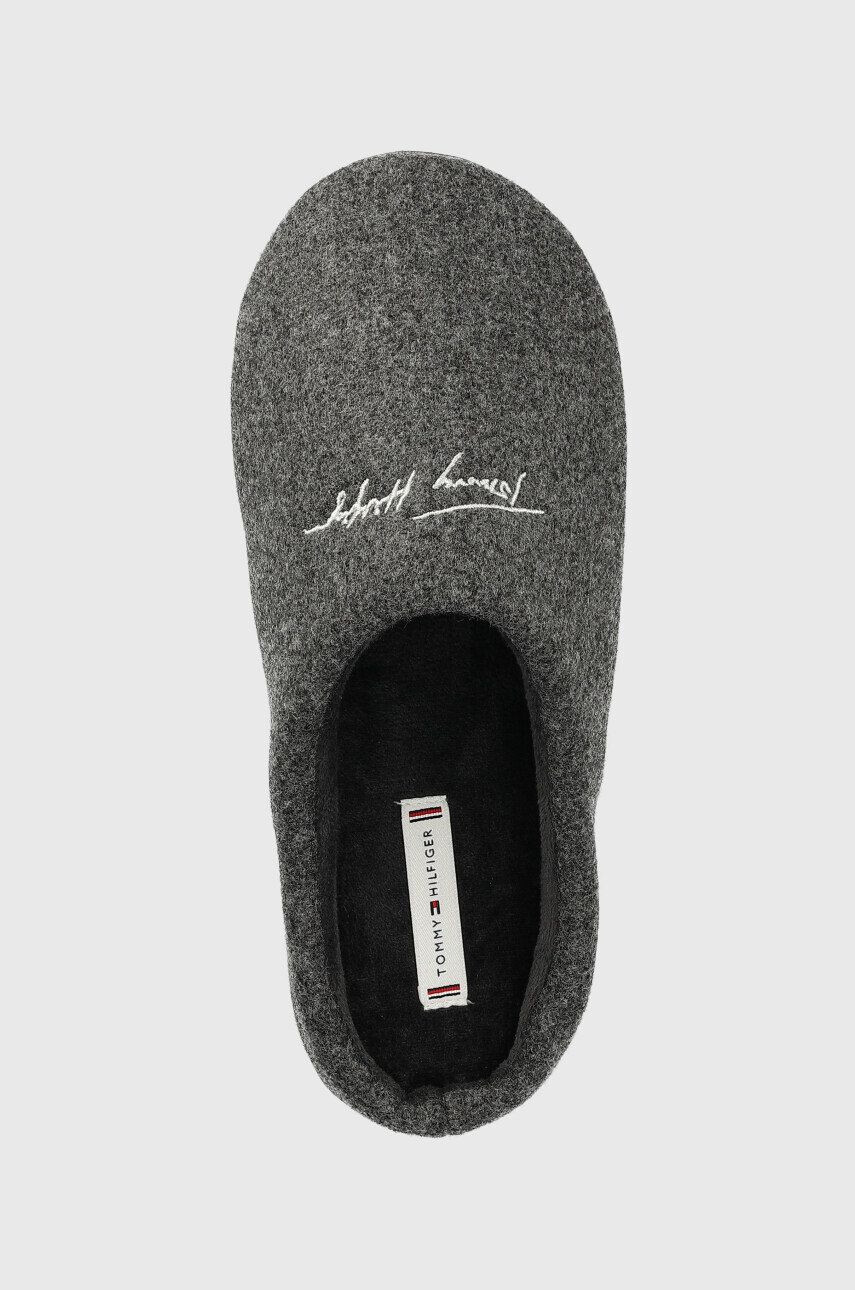 Tommy Hilfiger Pantofle Home Slipper Felt šedá barva - Pepit.cz