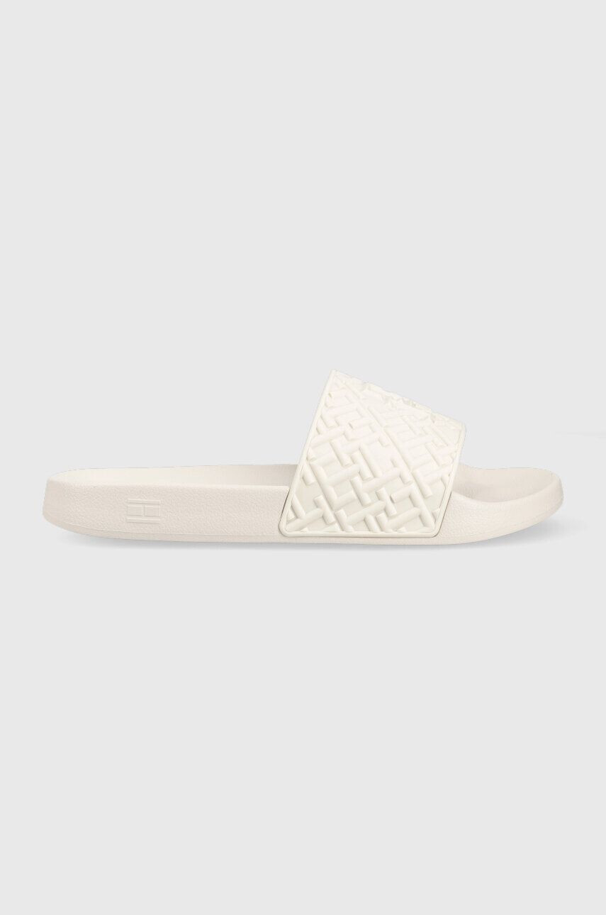 Tommy Hilfiger Pantofle TH MONOGRAM POOL SLIDE dámské bílá barva FW0FW06987 - Pepit.cz