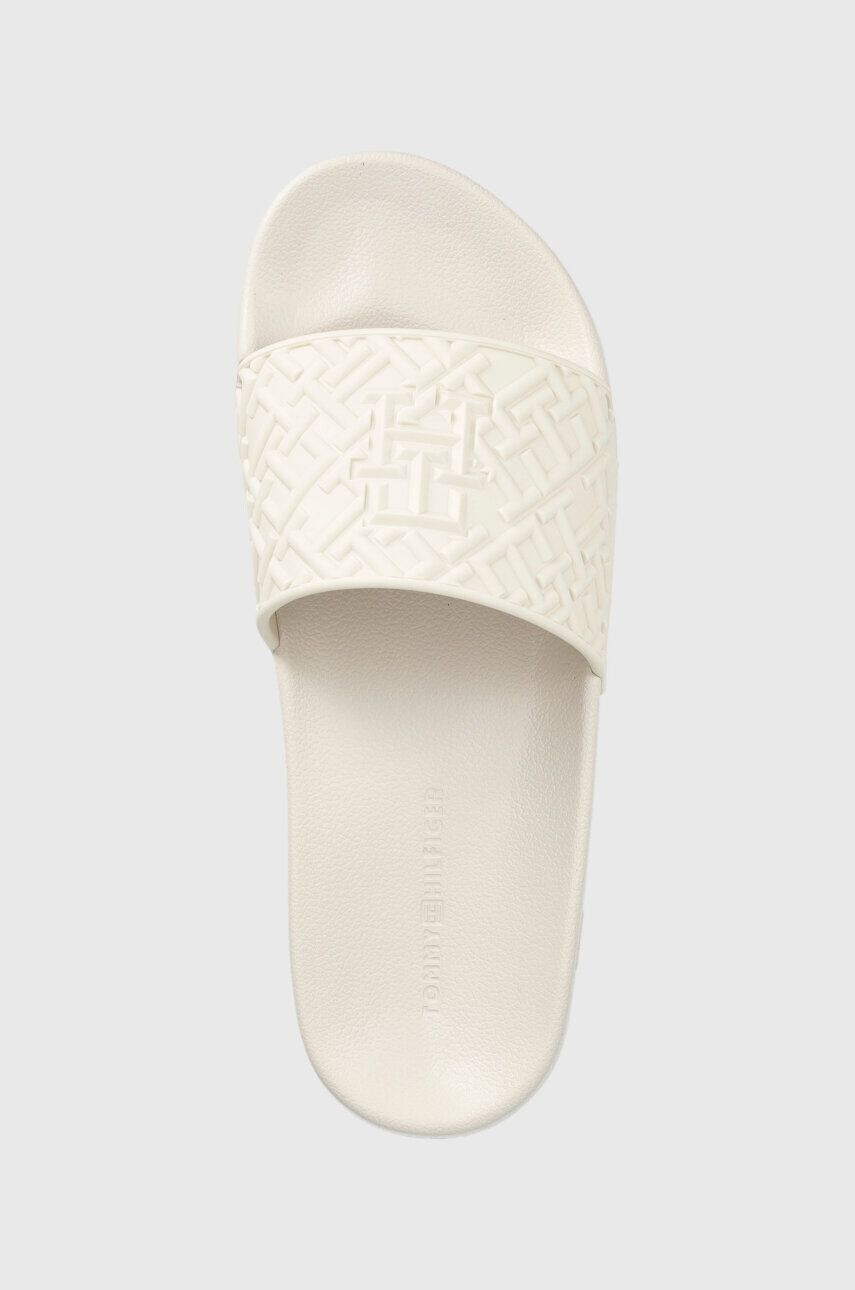 Tommy Hilfiger Pantofle TH MONOGRAM POOL SLIDE dámské bílá barva FW0FW06987 - Pepit.cz