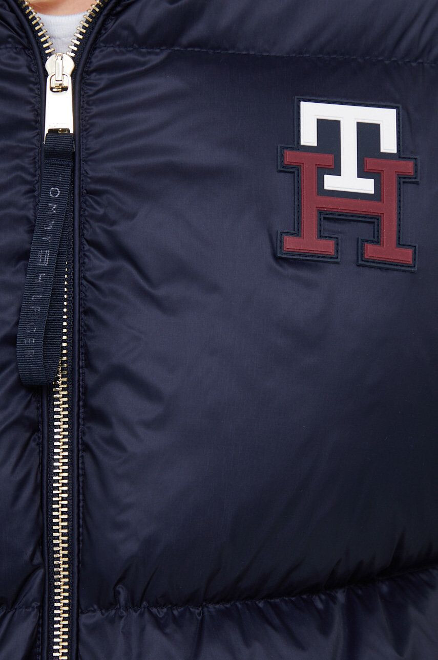 Tommy Hilfiger Péřová bunda dámská tmavomodrá barva zimní - Pepit.cz