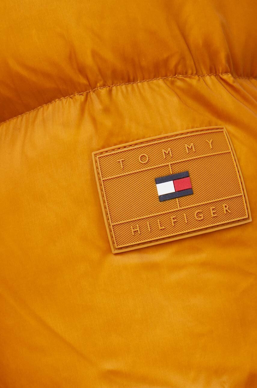 Tommy Hilfiger Péřová bunda pánská hnědá barva zimní - Pepit.cz