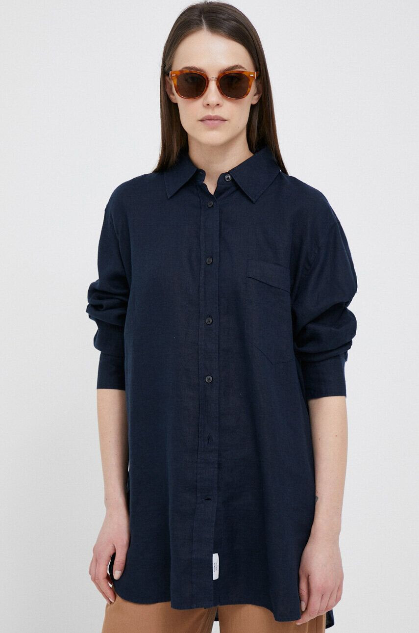 Tommy Hilfiger Plátěná košile růžová barva regular s límečkem button-down - Pepit.cz