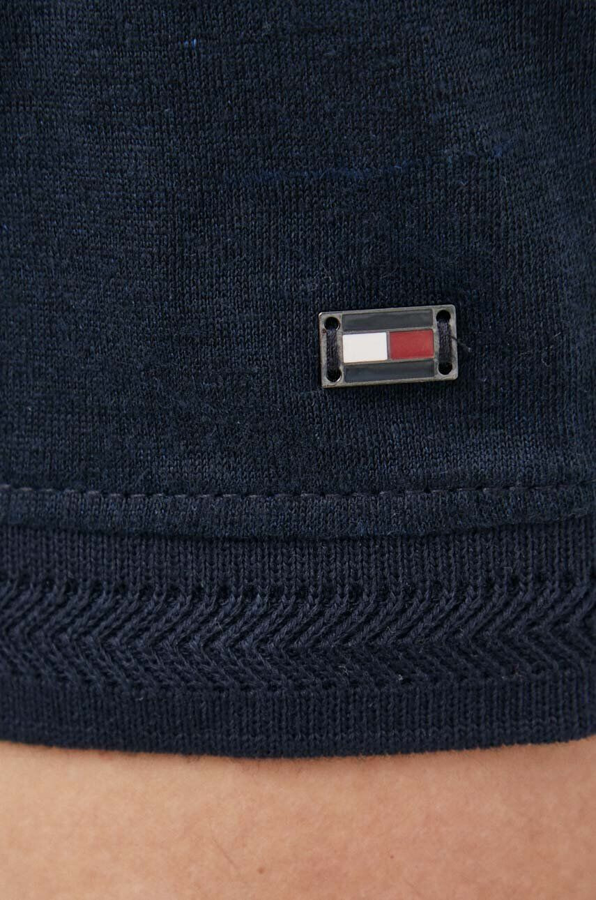 Tommy Hilfiger Plátěné polo tmavomodrá barva - Pepit.cz