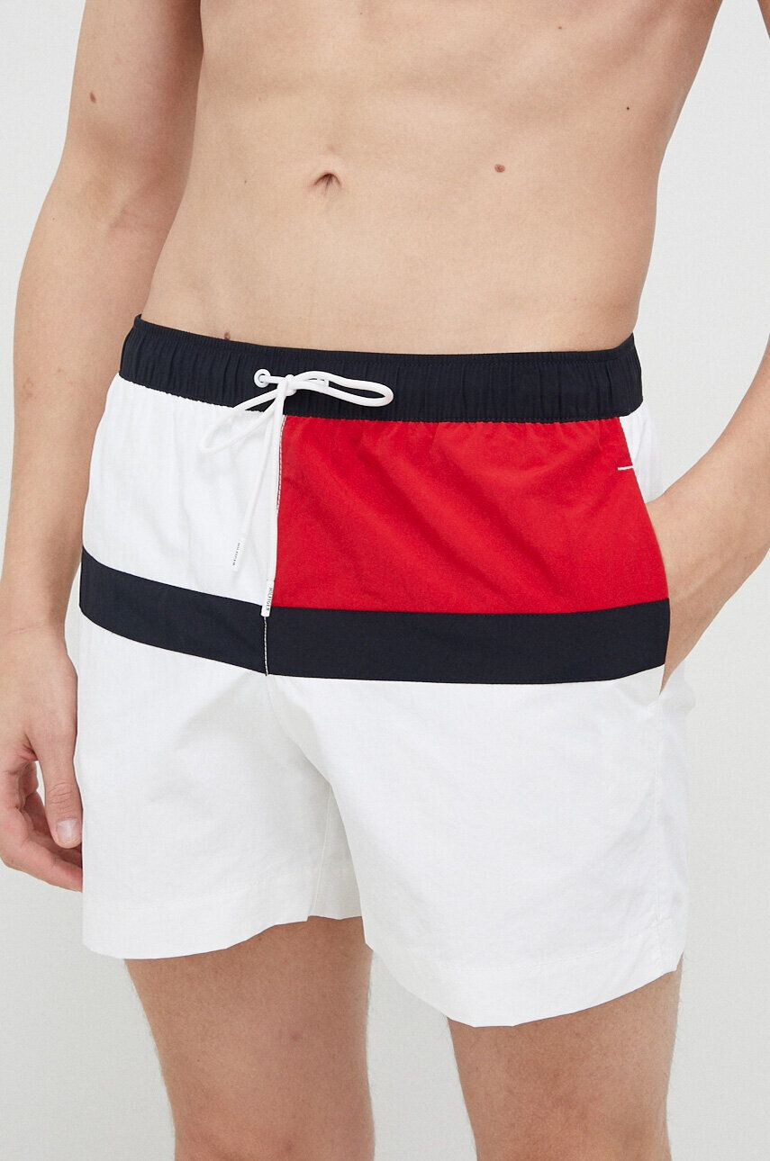 Tommy Hilfiger Plavkové šortky bílá barva - Pepit.cz