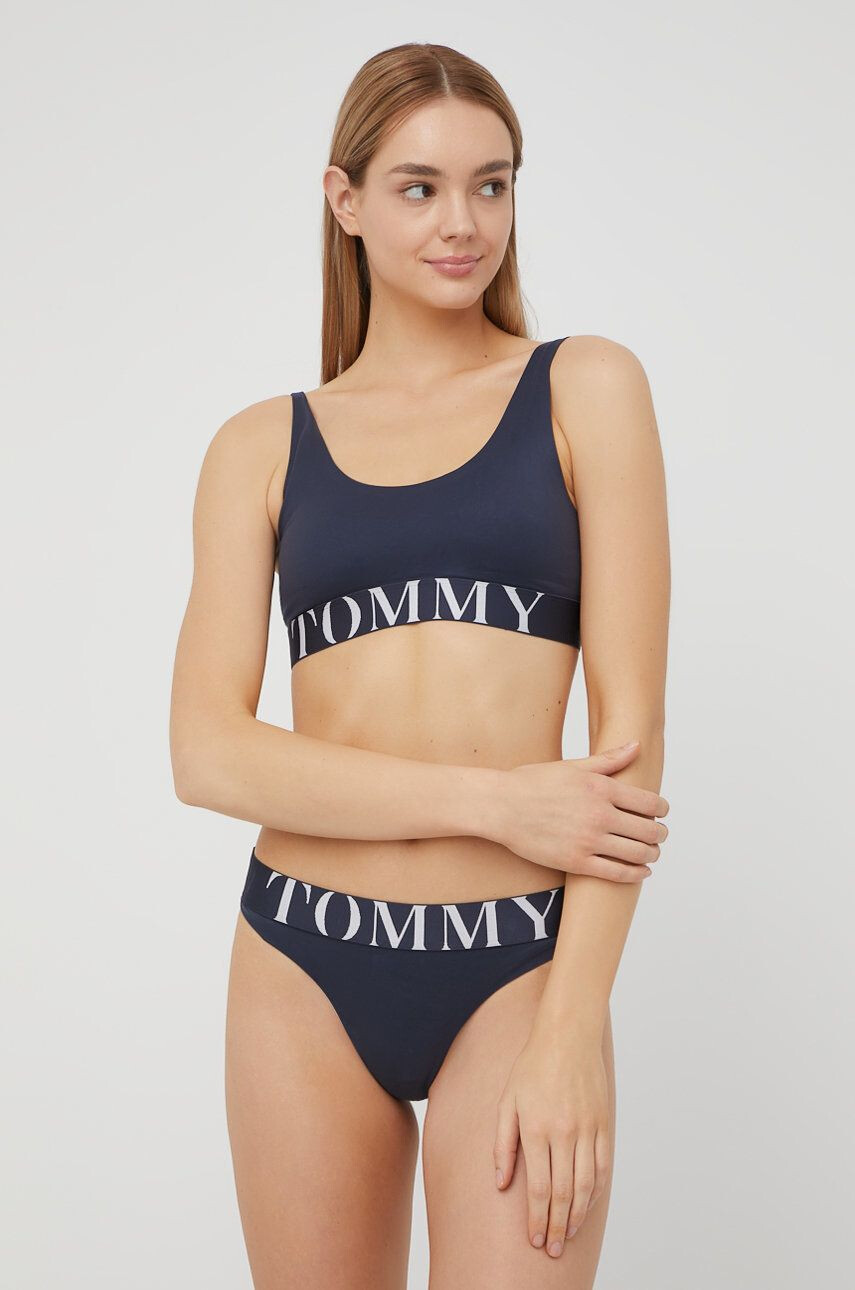 Tommy Hilfiger Podprsenka tmavomodrá barva hladký - Pepit.cz