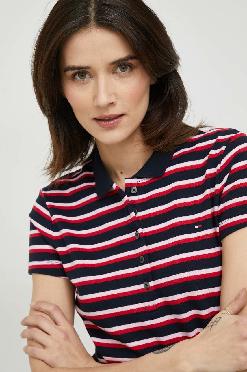 Tommy Hilfiger Polo tričko zelená barva - Pepit.cz