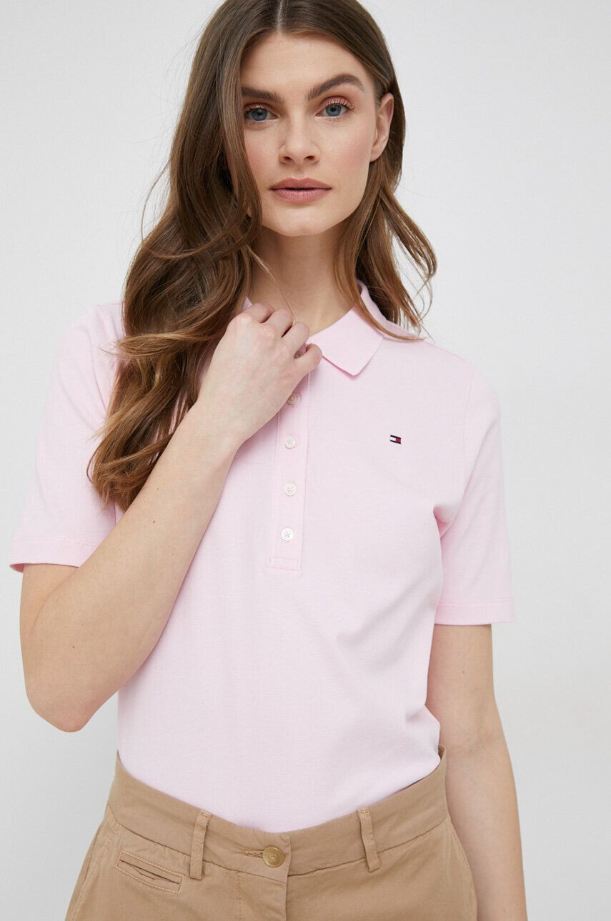 Tommy Hilfiger Polo tričko černá barva - Pepit.cz