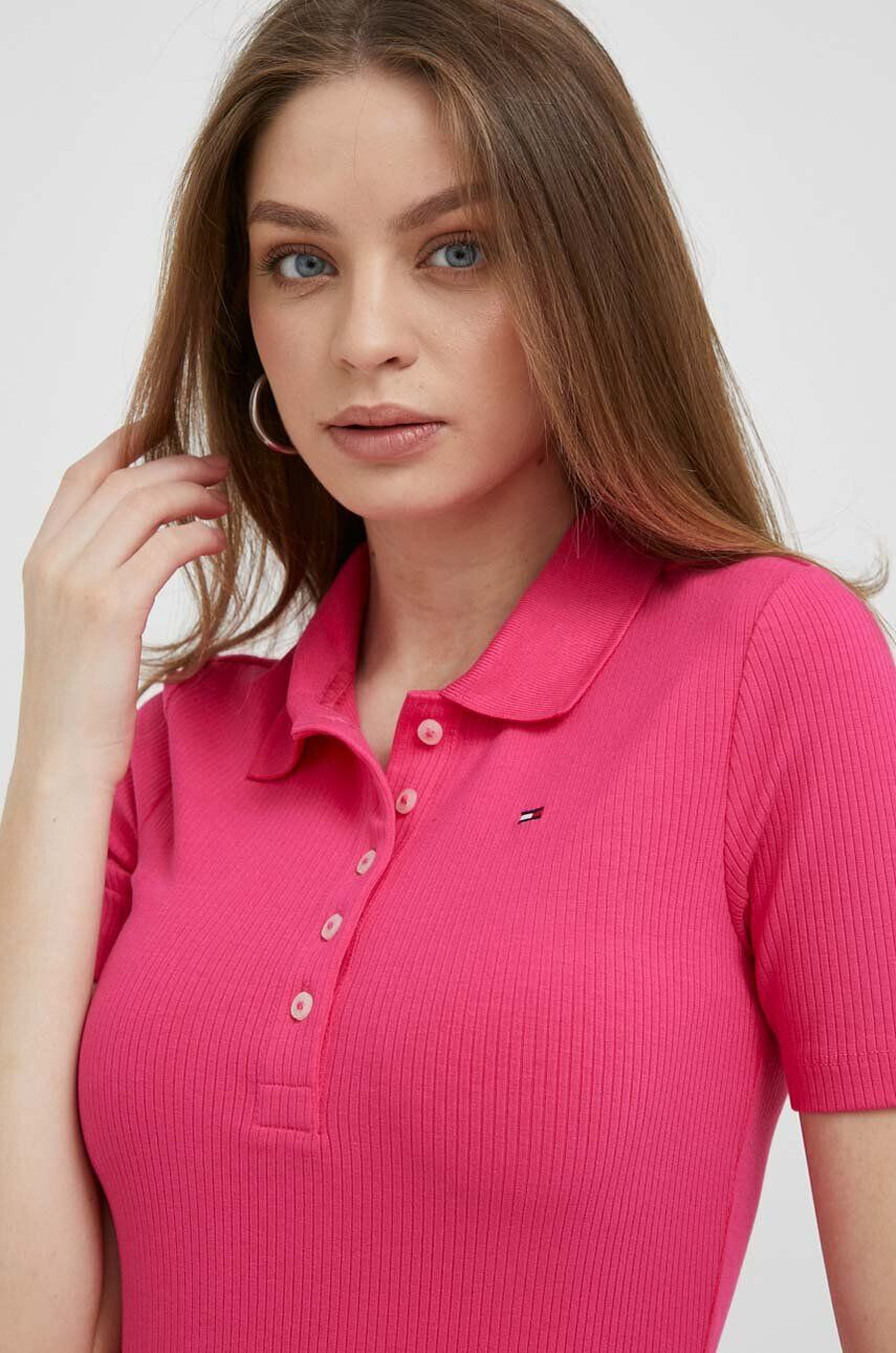 Tommy Hilfiger Polo tričko růžová barva - Pepit.cz