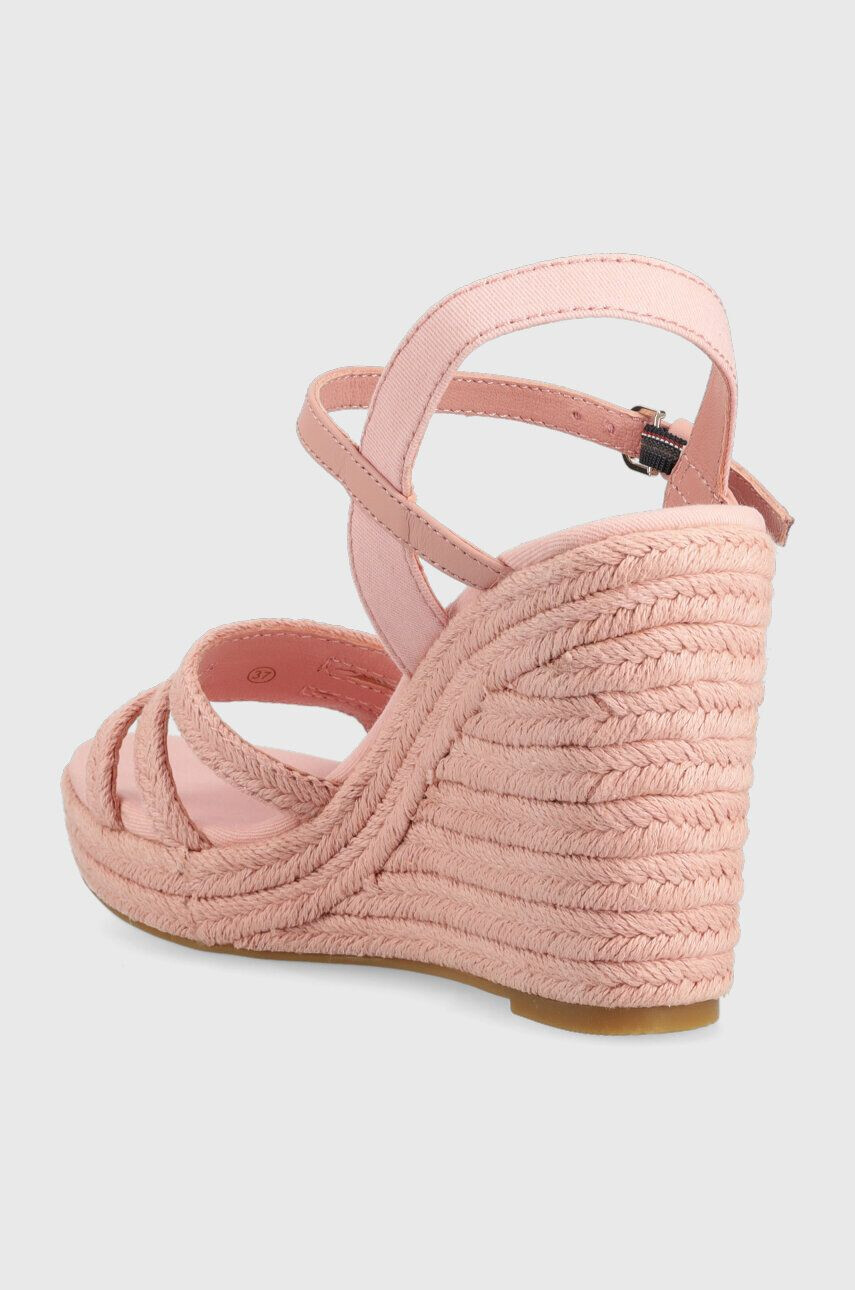 Tommy Hilfiger Sandály ESSENTIAL WEDGE SANDAL dámské růžová barva na klínku FW0FW07159 - Pepit.cz