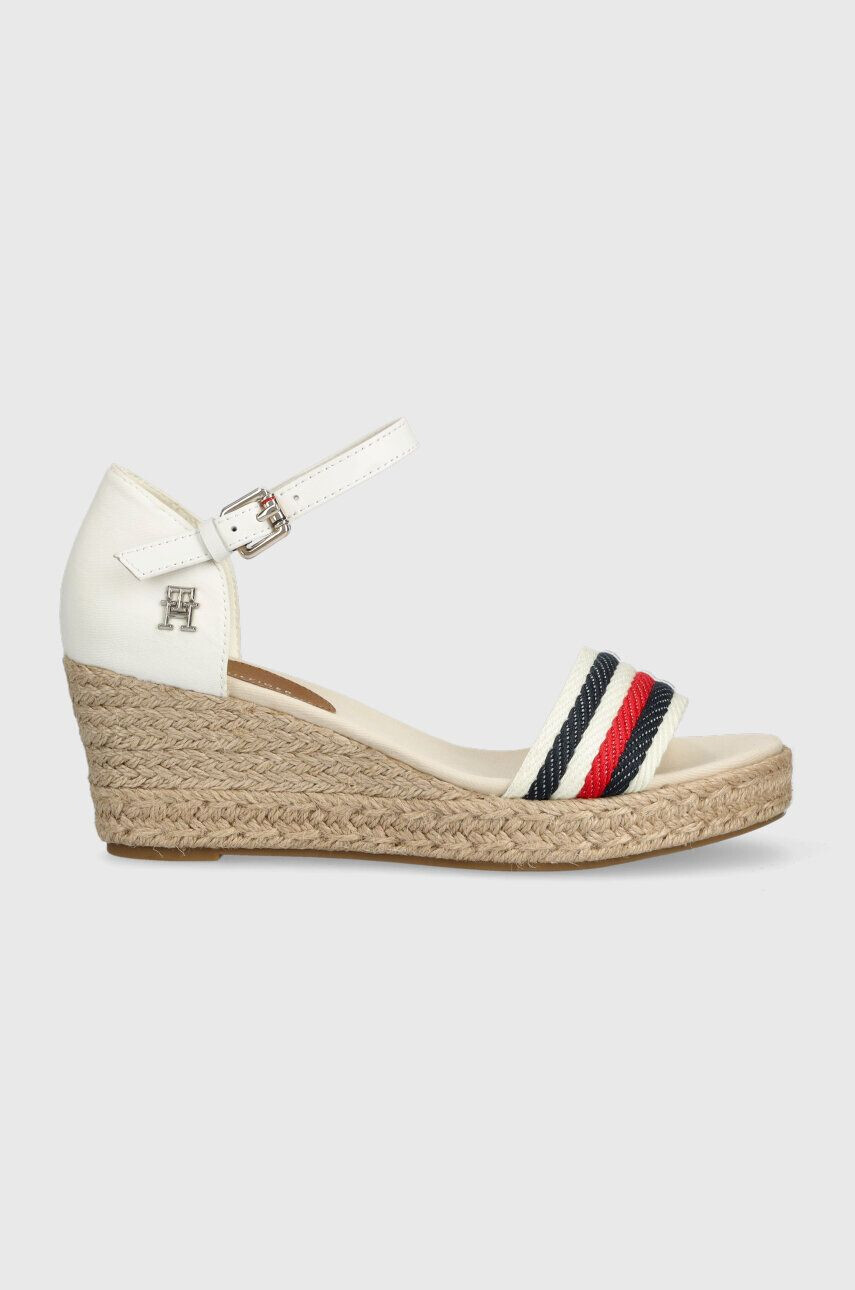 Tommy Hilfiger Sandály MID WEDGE CORPORATE dámské bílá barva na klínku - Pepit.cz