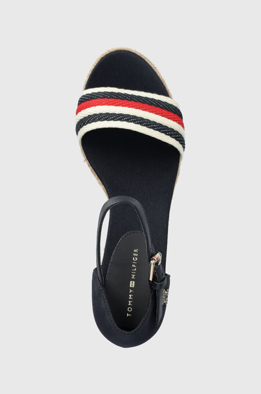 Tommy Hilfiger Sandály MID WEDGE CORPORATE dámské tmavomodrá barva na klínku - Pepit.cz