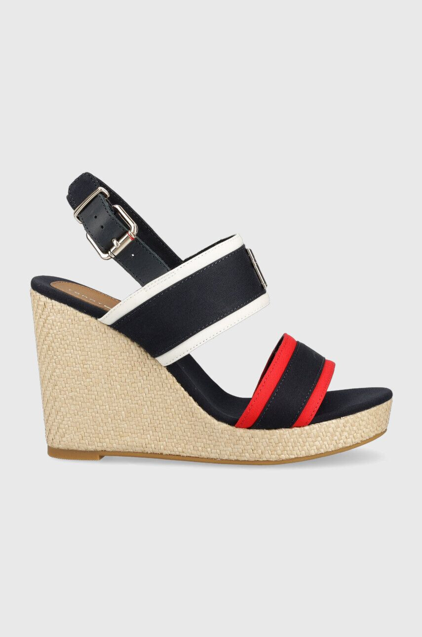 Tommy Hilfiger Sandály RWB FEMININE WEDGE dámské tmavomodrá barva na klínku - Pepit.cz