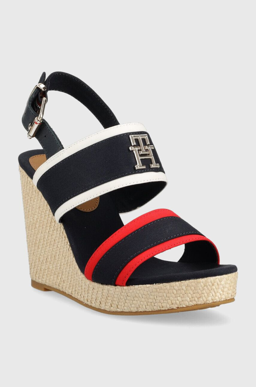 Tommy Hilfiger Sandály RWB FEMININE WEDGE dámské tmavomodrá barva na klínku - Pepit.cz