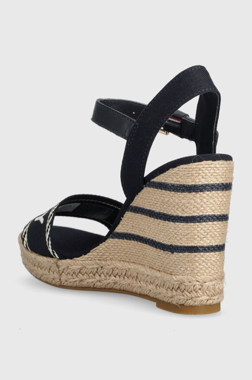 Tommy Hilfiger Sandály SEASONAL WEBBING WEDGE dámské tmavomodrá barva na platformě FW0FW07088 - Pepit.cz