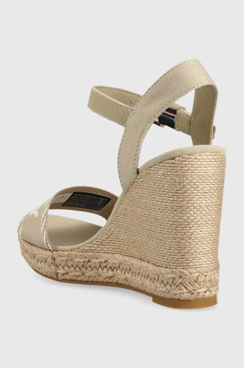 Tommy Hilfiger Sandály SEASONAL WEBBING WEDGE dámské béžová barva na platformě FW0FW07088 - Pepit.cz