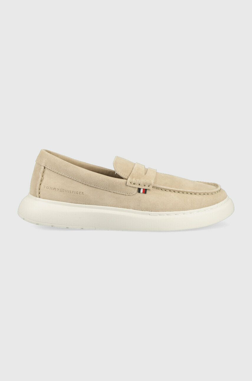 Tommy Hilfiger Semišové mokasíny HYBRID LOAFER pánské béžová barva FM0FM04440 - Pepit.cz