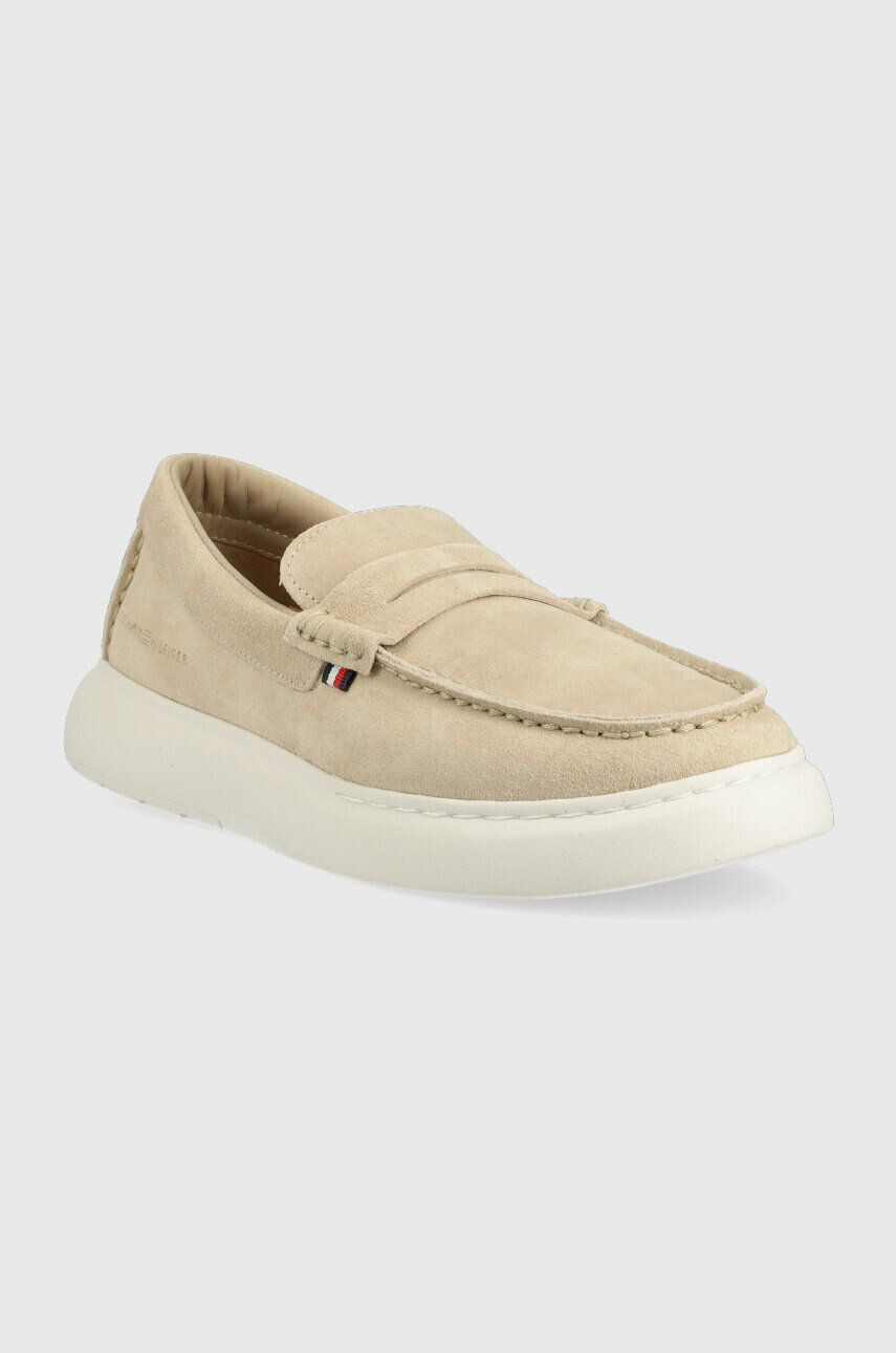 Tommy Hilfiger Semišové mokasíny HYBRID LOAFER pánské béžová barva FM0FM04440 - Pepit.cz