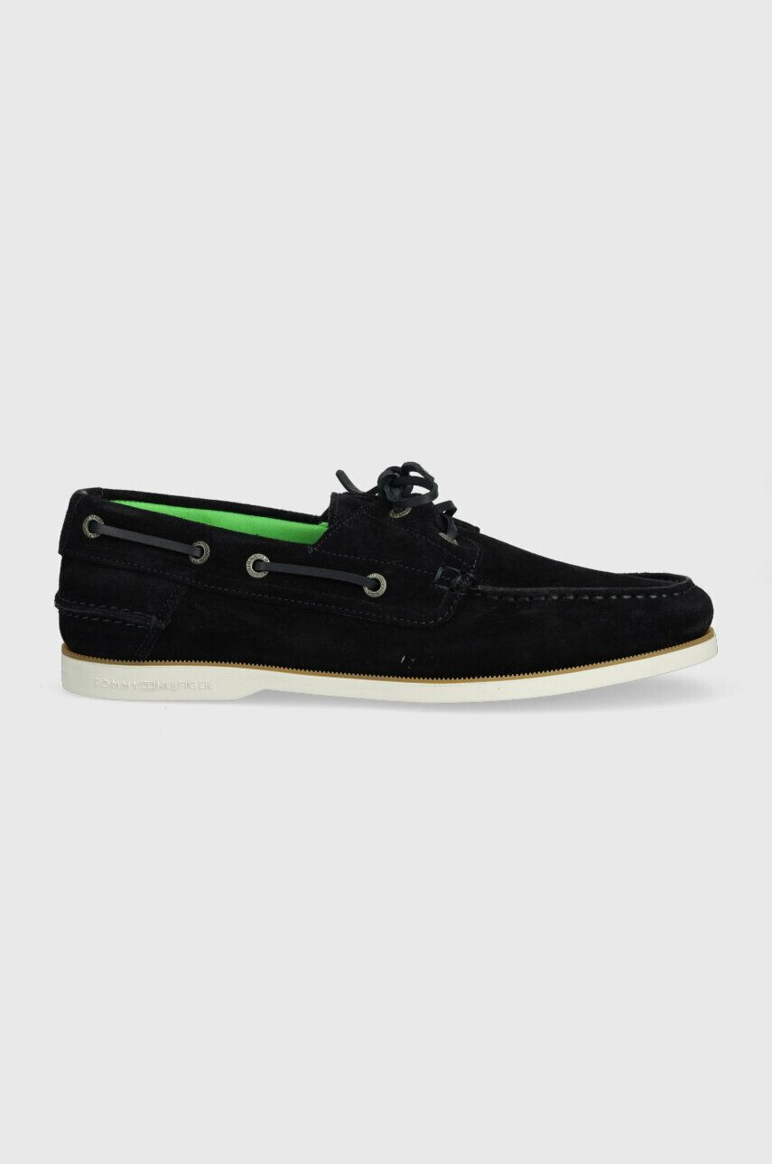 Tommy Hilfiger Semišové mokasíny TH BOAT SHOE CORE SUEDE pánské tmavomodrá barva FM0FM04505 - Pepit.cz