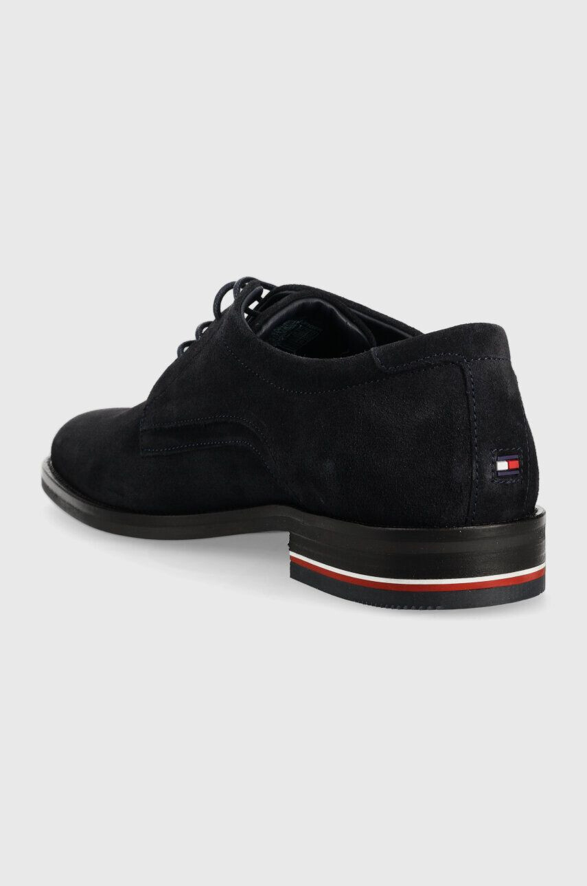 Tommy Hilfiger Semišové polobotky CORPORATE HILFIGER SUEDE SHOE pánské tmavomodrá barva FM0FM04434 - Pepit.cz