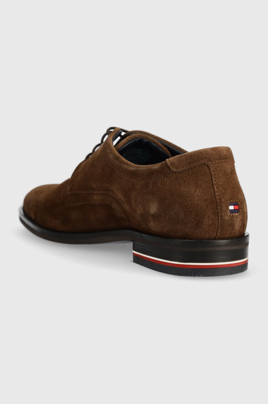 Tommy Hilfiger Semišové polobotky CORPORATE HILFIGER SUEDE SHOE pánské hnědá barva FM0FM04434 - Pepit.cz