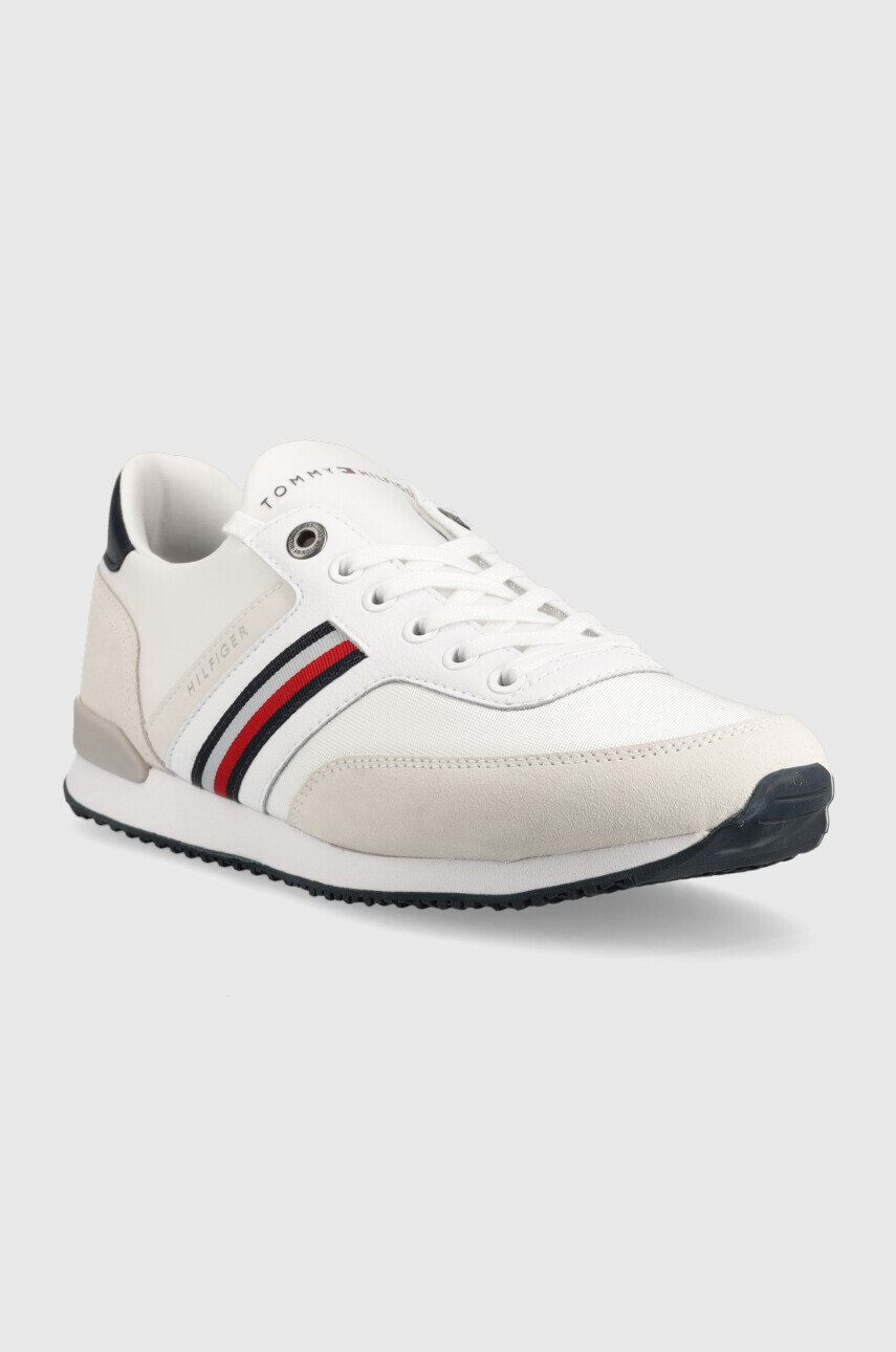 Tommy Hilfiger Sneakers boty Iconic Sock Runner Mix bílá barva - Pepit.cz