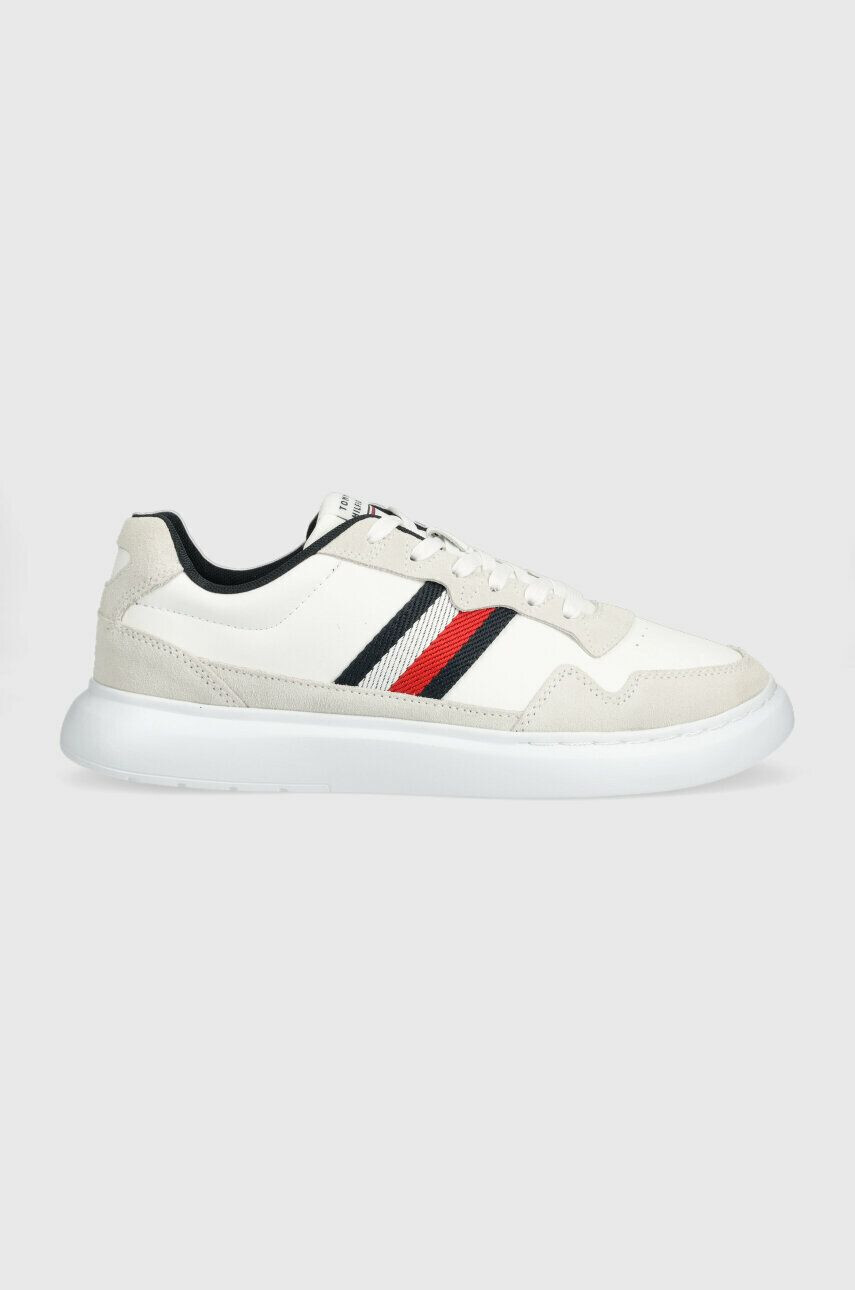 Tommy Hilfiger Sneakers boty LIGHTWEIGHT LEATHER MIX CUP bílá barva FM0FM04427 - Pepit.cz