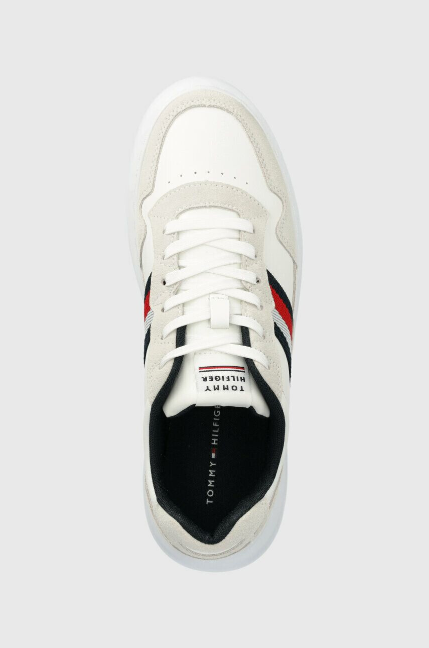 Tommy Hilfiger Sneakers boty LIGHTWEIGHT LEATHER MIX CUP bílá barva FM0FM04427 - Pepit.cz