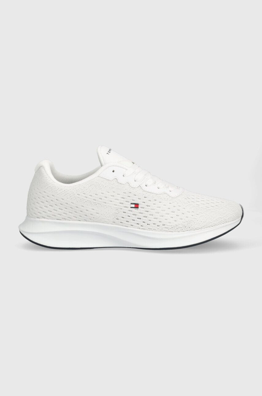 Tommy Hilfiger Sneakers boty LIGHTWEIGHT RUNNER KNIT FLAG bílá barva FM0FM04563 - Pepit.cz