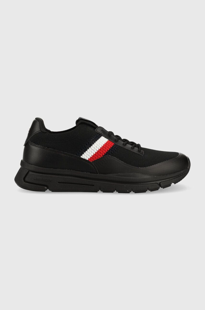 Tommy Hilfiger Sneakers boty PREMIUM LIGHTWEIGHT RUNNER KNIT černá barva - Pepit.cz